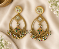 Antique Gold-Tone Pearl & Beaded Statement Earrings