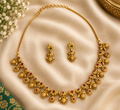 Antique Gold-Tone Ruby Floral Necklace Set