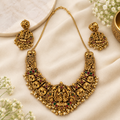 Antique Gold-Tone Radha Krishna Temple Necklace Set
